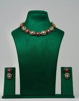 Noor Ruby Kundan- Necklace Set
