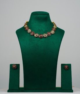 Meenakari Kundan Necklace Set